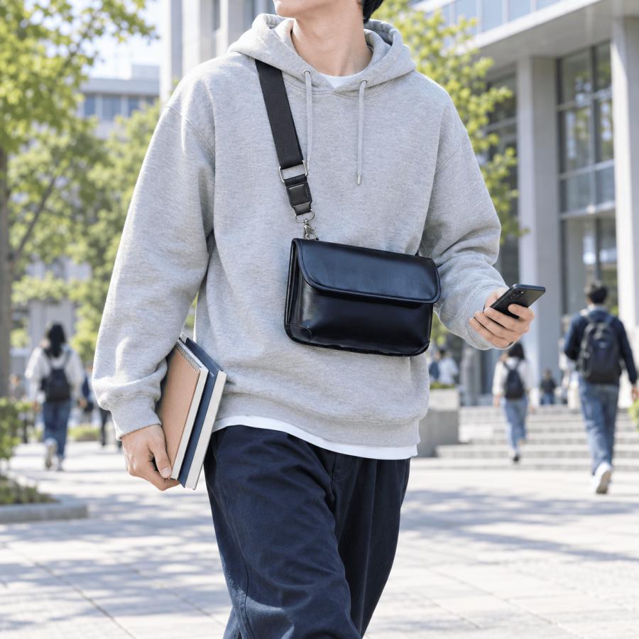ショルダーバッグ メンズ レディース 斜めがけ 軽量 PUレザー 撥水 ミニバッグ 小さめ コンパクト ポシェット 通勤 通学 男女兼用 | ブランド登録なし | 10