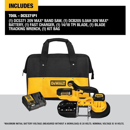 Dewalt デウォルト 20V MAX Portable Band Saw Kit, Cordless (DCS371P1