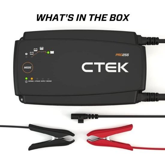 CTEK シーテック PRO25S, 25A, 12V Battery Charger and Power Supply, Battery Tender Charger, Battery Maintainer, 12V Lithium Ion Battery Charger fの画像