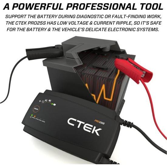 CTEK シーテック PRO25S, 25A, 12V Battery Charger and Power Supply, Battery Tender Charger, Battery Maintainer, 12V Lithium Ion Battery Charger fの画像