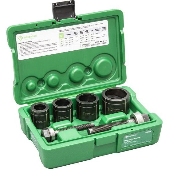 Greenlee 7235BB Knockout Kit Hole Punch Set, 10 Piece, 10, 12 ga. Steel