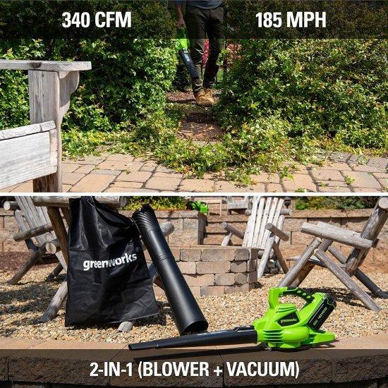 Greenworks 40V (185 MPH/340 CFM) Brushless Cordless Leaf Blower