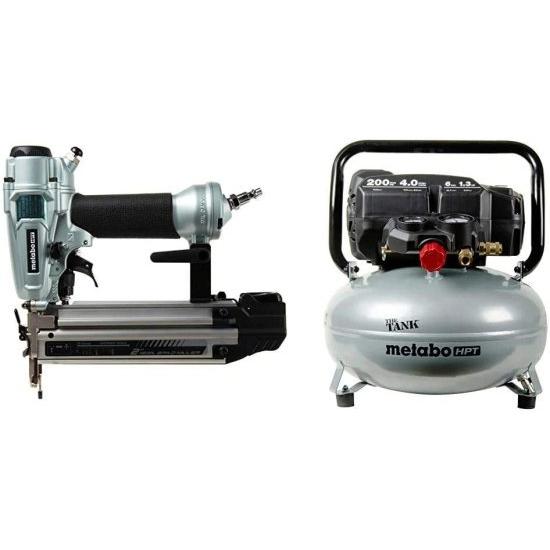Metabo HPT Brad Nailer with THE TANK Pancake Air Compressor 169060623