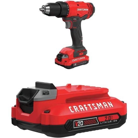 CRAFTSMAN V20 Cordless Drill/Driver Kit with EXTRA Lithium Ion Battery