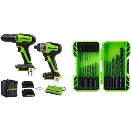 Greenworks 24V Brushless Drill/Driver + Impact Drive Combo Kit