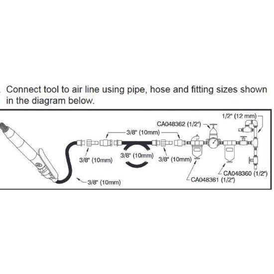 Chicago Pneumatic CP7115 Compact Air Powered Needle Scaler, 12 x 1/8