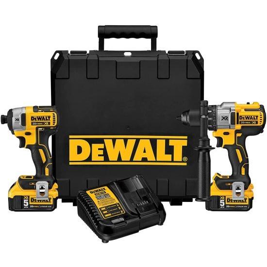 Dewalt デウォルト 20V MAX* XR Cordless Drill Combo Kit, Brushless, 5.0-Ah, 2-Tool (DCK299P2)