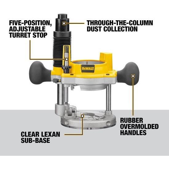 Dewalt デウォルト Router, Fixed/Plunge Base Kit, Variable Speed, Soft Start