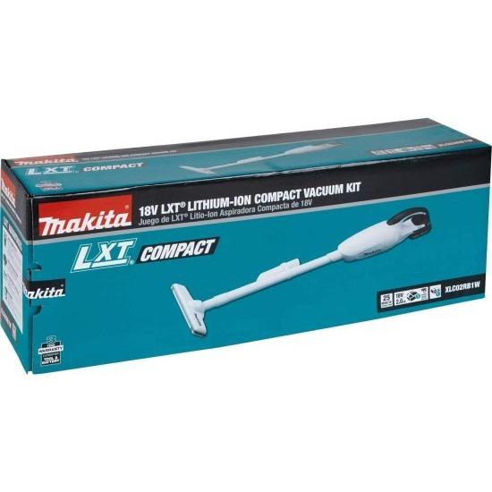Makita マキタ XLC02RB1W 18V LXT LithiumIon Compact Cordless Vacuum Kit (2.0Ah), 1.3 Pint