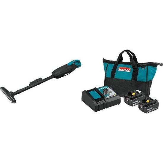 Makita マキタ XLC01ZB 18-Volt LXT Lithium-ion Cordless Vacuum with BL1840BDC2 18-Volt LXT Lithium-Ion Battery and Rapid Optimum Charger Starter