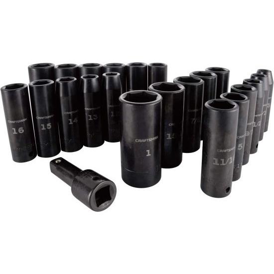 CRAFTSMAN Deep Impact Socket Set， SAE， 1/2-Inch， 23 Pieces (CMMT16970)