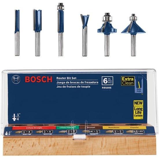 BOSCH ボッシュ RBS006 1/4Inch Shank CarbideTipped MultiPurpose Router Bit Set, 6Piece 169076173