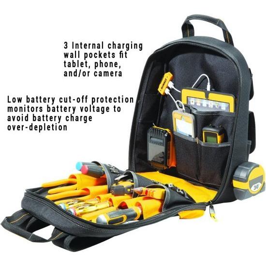 東京都千代田区 Custom Leathercraft Dewalt デウォルト DGC530 USB Charging Tool Backpack， Black/Yellow