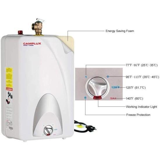 Camplux ME40 Mini Tank Electric Water Heater 4-Gallon with Cord Plug,120 Volts｜importdiy｜03