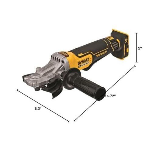 DEWALT 20V MAX* XR アングルグラインダー（ブレーキ付き）、5インチ、フラットヘッドパドルスイッチ、工具のみ（DCG413FB）_4
