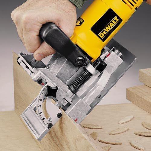 DEWALT ビスケットジョイナー、6.5アンペア、10,000 RPM、伸縮式45度 