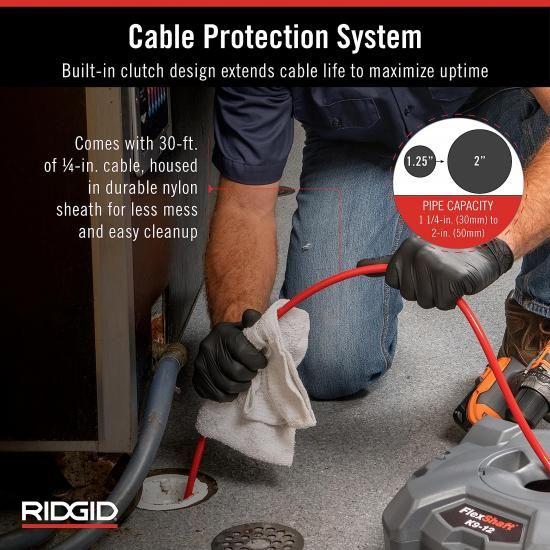RIDGID 74978 K9-12 フレックスシャフト 1/4インチ x 30フィート 壁