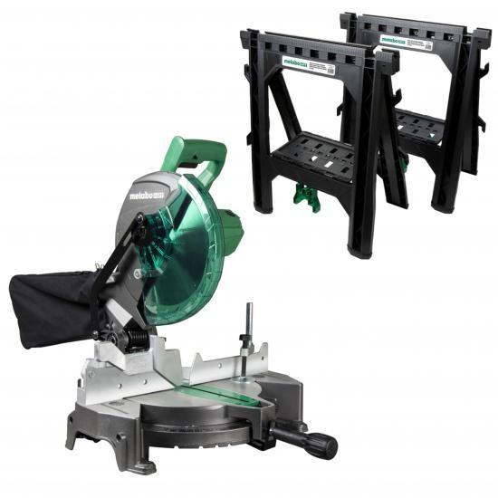 Metabo HPT 複合マイターソーと鋸台セット、10インチ＆シングルベベル