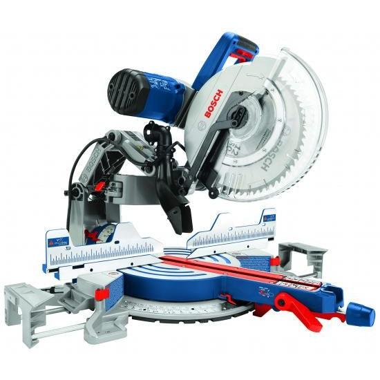 BOSCH GCM12SD 15アンペア 12インチ コード式 デュアルベベル スライディンググライド マイターソー 60歯ソーブレード & MS1234 マイターソー長さストッパー_1