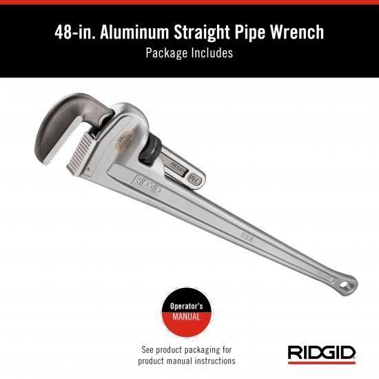 RIDGID 31115 モデル848 アルミニウムストレートパイプレンチ、48インチ配管レンチ_1