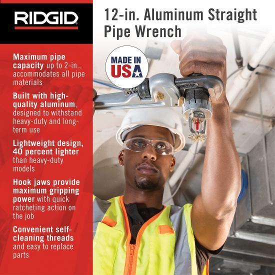 RIDGID 31105 モデル824 アルミニウムストレートパイプレンチ、24