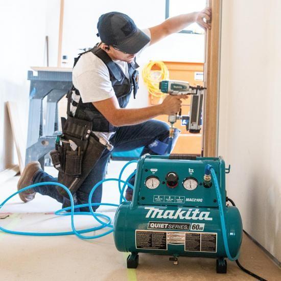 Makita マキタ MAC210Q 静音シリーズ、1馬力、2ガロン、オイルフリー