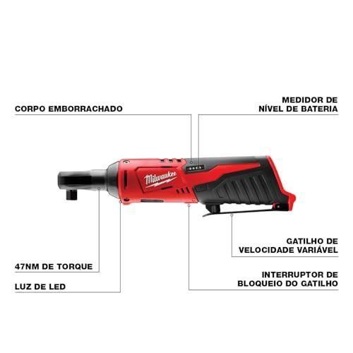 Milwaukee ミルウォーキー 2457-20 M12 コードレス 3/8インチ サブコンパクト 35 フィートポンド 250 RPM ラチェット 可変速度トリガー付き_2