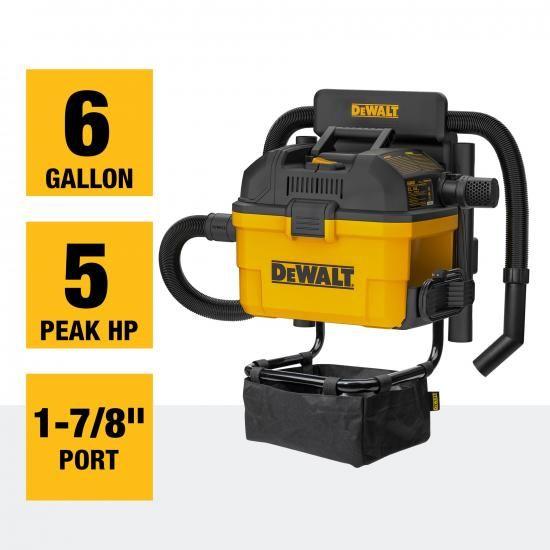 DEWALT ポータブル 6ガロン 5馬力 壁掛け式 ガレージ用 湿式・乾式掃除