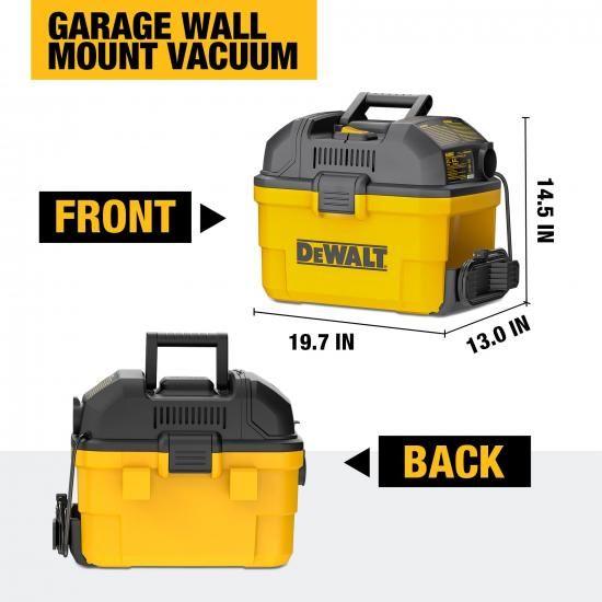 DEWALT ポータブル 6ガロン 5馬力 壁掛け式 ガレージ用 湿式・乾式掃除