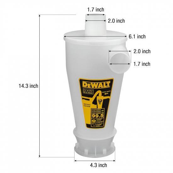 DEWALT ダストセパレーター 6ガロンポリタンク付き イエロー & DXV10P 10ガロン静音ポリウェットドライ掃除機 イエロー_2