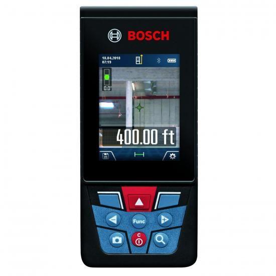 BOSCH GLM400C 400フィート Blaze 屋外接続型レーザーメジャー（ビューファインダー付き）、単3電池3本、ハンドストラップ、ポーチ付属_5
