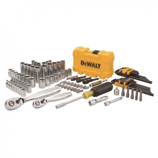 DEWALT メカニックツールキットとソケットセット、1/4インチおよび3/8