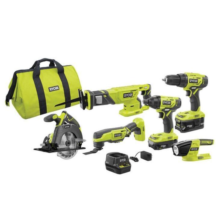 Ryobi P1819 18-Volt ONE+ Lithium-Ion コンボキット(6-Tools) : 輸入 