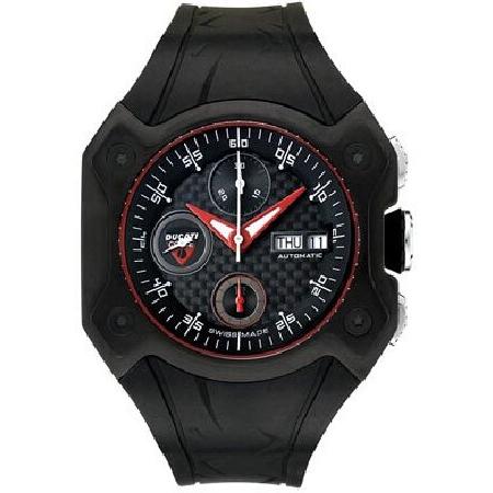 全商品オープニング価格！ VJ Men's CW0017 Ducati 7750 並行輸入品 Watch Rubber Black JEWELS 25 Chronograph Automatic 腕時計
