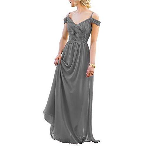 Lindo Noiva Women's Sweetheart Bridesmaid Dresses Long Lace A Line Off Shoulder Eveing Dress Grey 12 LNL017 並行輸入品