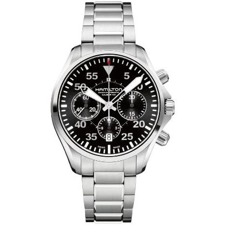 【サイズ交換ＯＫ】 Hamilton Pilot Auto Chrono Men's watch #H64666135 並行輸入品 腕時計
