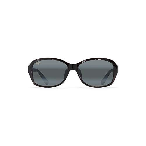 最新情報 Maui Jim Women's Koki Beach 433-11T Polarized Round Sunglasses, Black and Grey Tortoise, 56 mm 並行輸入品 サングラス