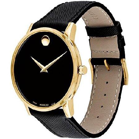 高評価のクリスマスプレゼント Dial Black Museum Movado Men's 並行輸入品 0607195 Watch 腕時計