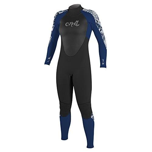 『5年保証』 O'Neill Women's Epic 3/2mm Back Zip Full Wetsuit, Black/Navy, 4 並行輸入品, スクールシャツ通販 2348c971