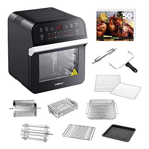 GoWISE USA 12.7-Quart Electric Air Fryer Oven w/Rotisserie and Dehydrator + Accessory Set and 50 Recipes (Black (Deluxe)) 並行輸入品 電気フライヤー