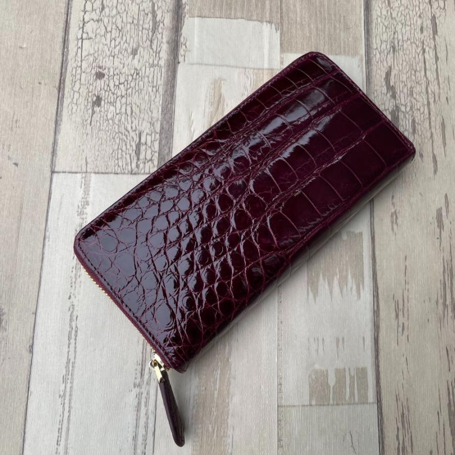 No.6 シャイ二ング クロコダイル 長財布 メンズ レディース ワイン 
