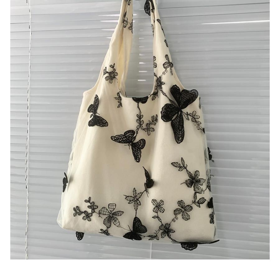 トートバッグ カバン キャンバス 帆布 蝶柄 蝶 チェリー リーフ アート