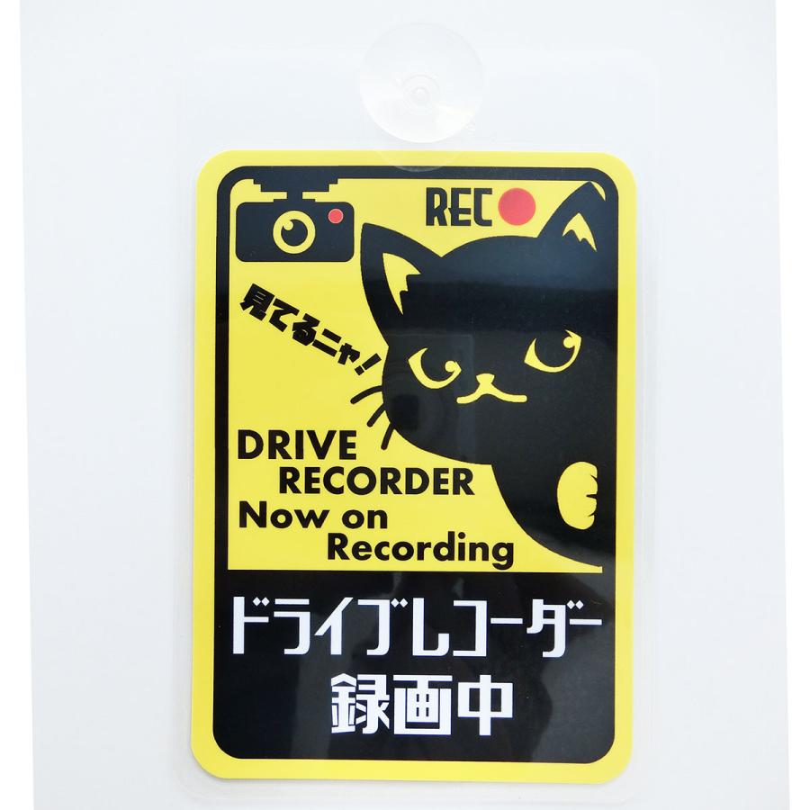 ドラレコ表示 ひょっこり猫のイラスト 吸盤内貼りタイプ Anikyu Cat ステッカーショップたみ屋 通販 Yahoo ショッピング