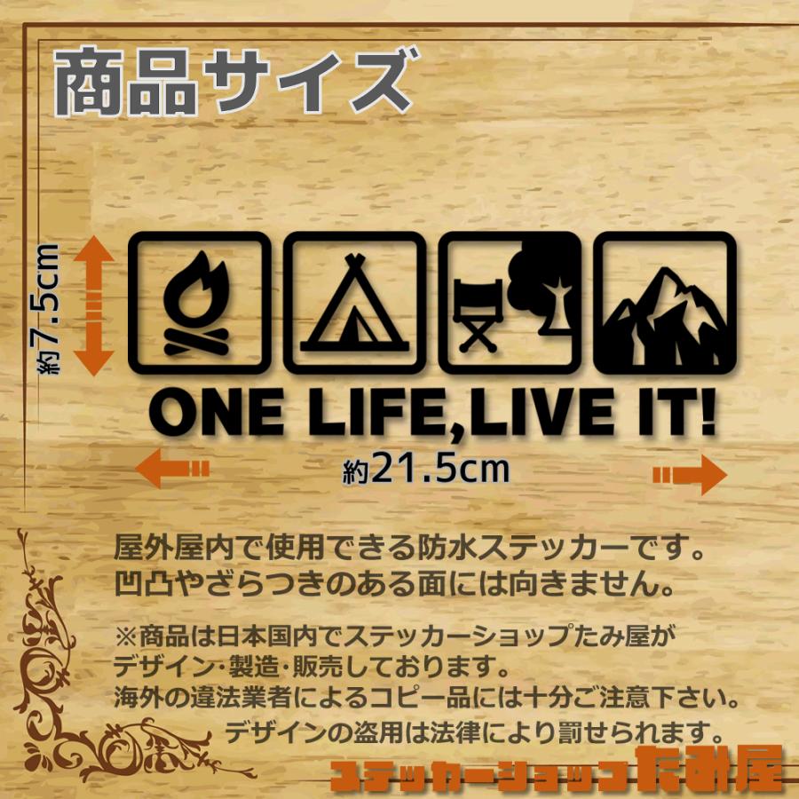 ONE LIFE, LIVE IT キャンパーステッカー ソロキャンプカッティング