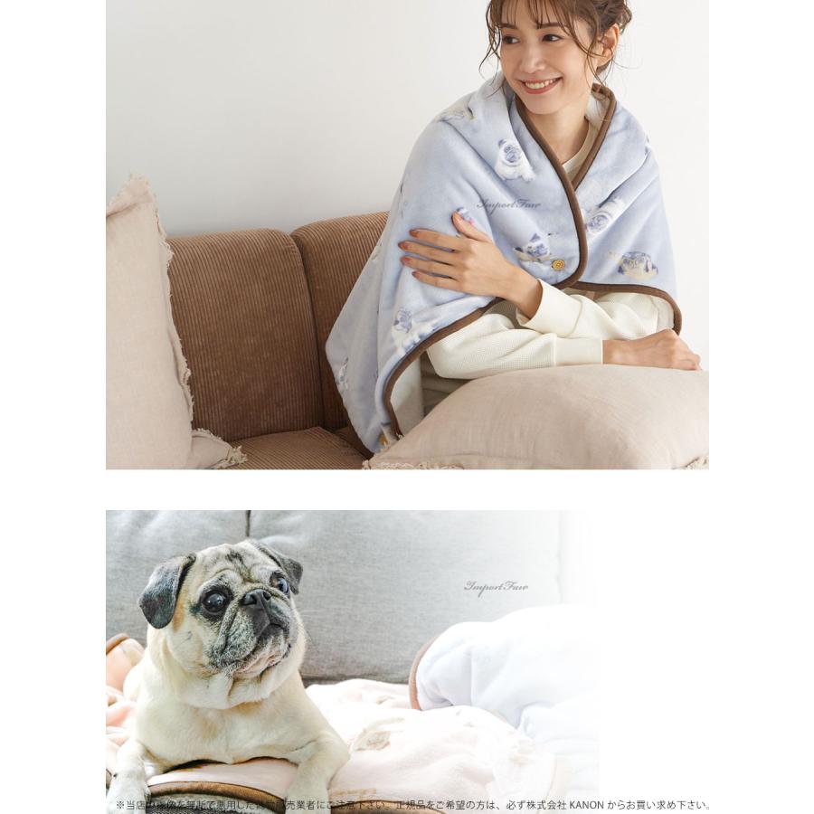 パグ 4WAY フリース ブランケット Pug シープボア 犬 ドッグ ピンク