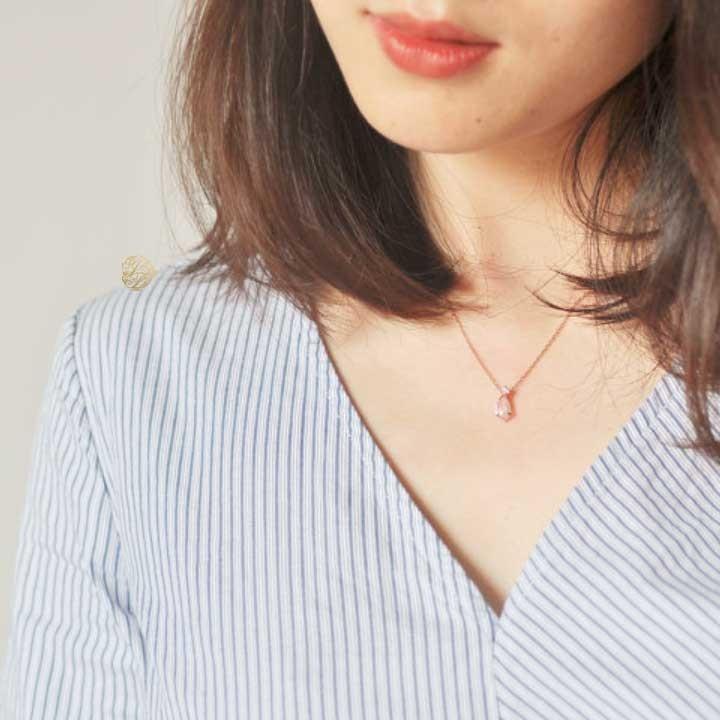 Jeweliss 6種類から選べる 天然石 ローズクォーツのネックレス