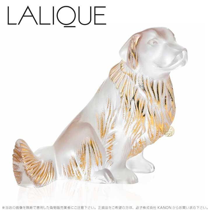 ラリック 犬 ゴールデンレトリバー クリア\u0026ゴールドラスター 10601300 Lalique Golden Retriever Sculpture, Clear and Gold Luster