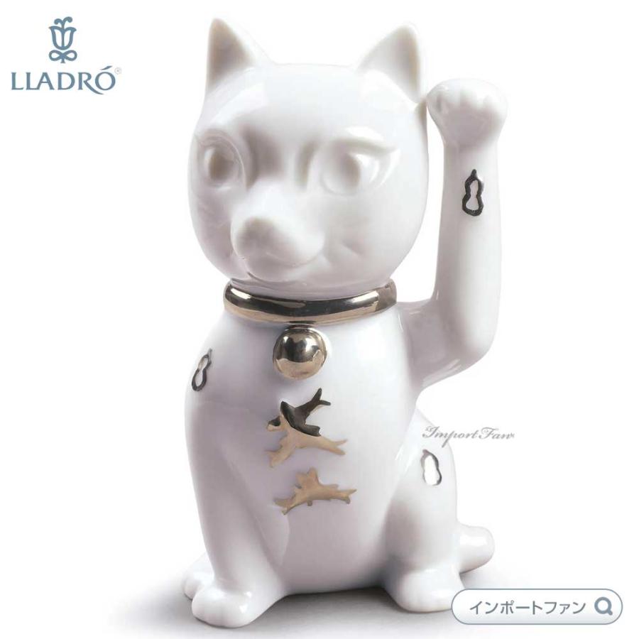 LLADRO リヤドロ 招き猫 ホワイト 商売繁盛 置物 01009283 LLADRO リヤドロ 招き猫 ホワイト 商売繁盛 置物 01009283