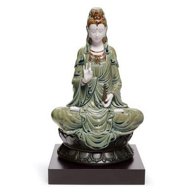LLADRO - リヤドロ Kwan Yin-緑であること 01001941 観音菩薩 日本未発売細工物 □ 家具、インテリア-インテリア雑貨-オブジェ、置き物