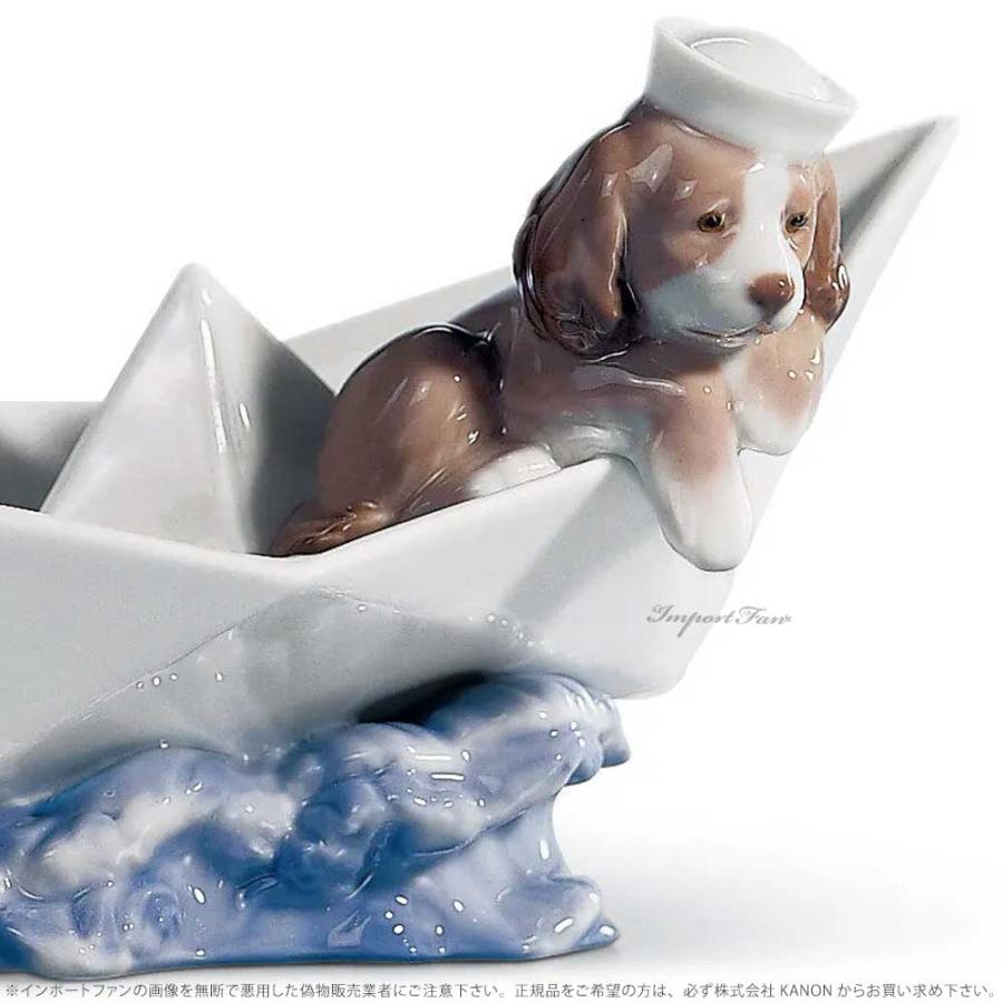 LLADRO（リヤドロ） お舟に乗って 水兵 子犬 波 置物 01006642
